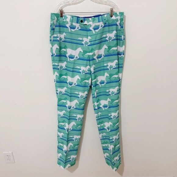 Shinesty Derby Horses 2 Piece Men's Suit Blazer 44 Pants 38/36 NWT - Picture 3 of 7